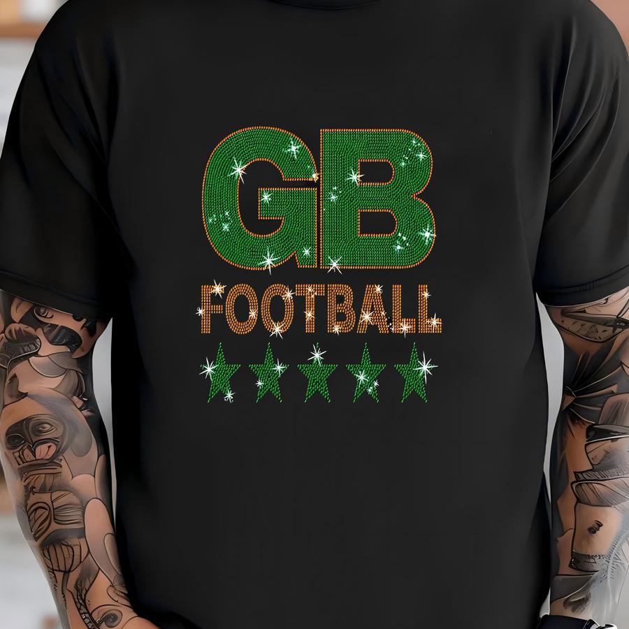 Green Bay Football Rhinestone Shirt: Game Day Sparkle Tee T-shirt