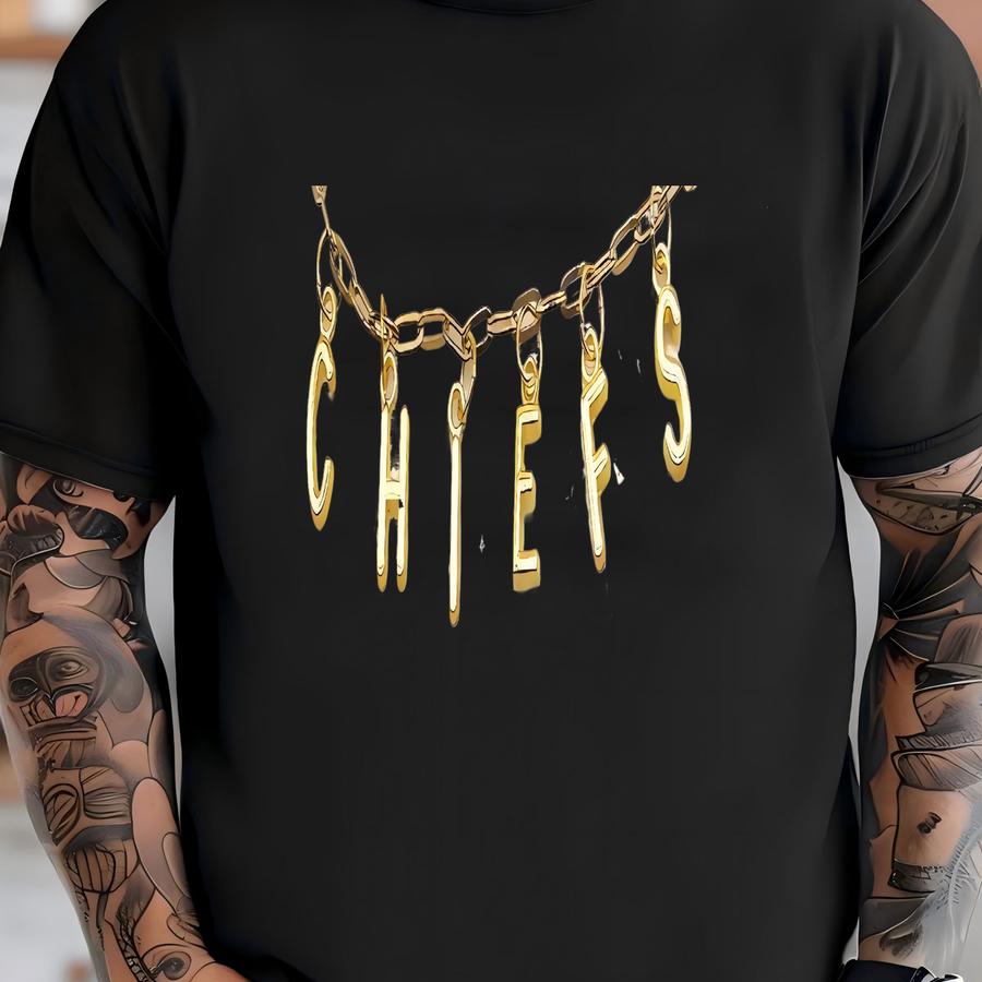 Gold Charm Necklace Kc Football Charm Necklace T-shirt