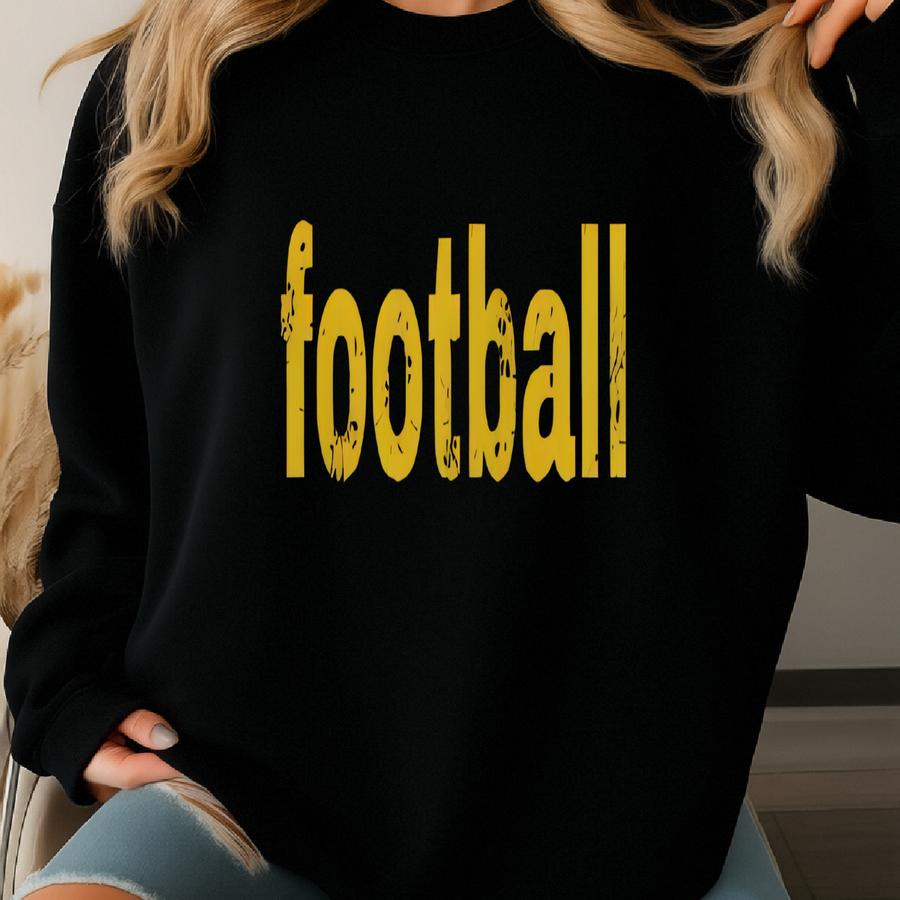 Vintage Football Crewneck Sweatshirt (yellow Font) Sweatshirt