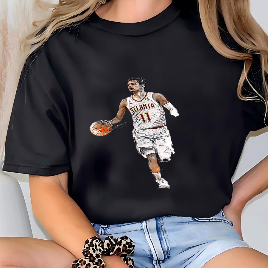 Trae Young Poster Atlanta Hawks Wall Art Print Basketball Sports Poster Canvas Print Framed Poster Basketball Poster Home Decor H100 T-shirt