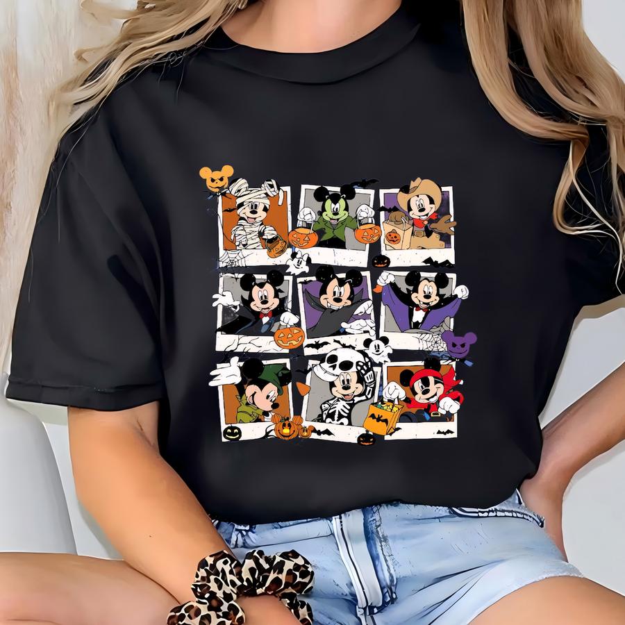 Mouse Polaroid Halloween Shirt, Spooky Mouse And Friends Shirt, Halloween 2025, Boo Halloween Shirt, Spooky Tee T-shirt