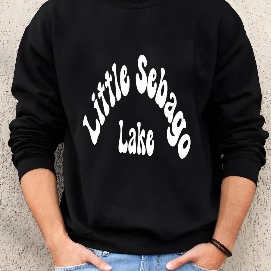 Little Sebago, Lake, Maine, Me, Retro, Unisex Garment-dyed, Sweatshirt, , Gift, Shirt, Camp, Vacation, Mom, Group, Family, Fun Sweatshirt