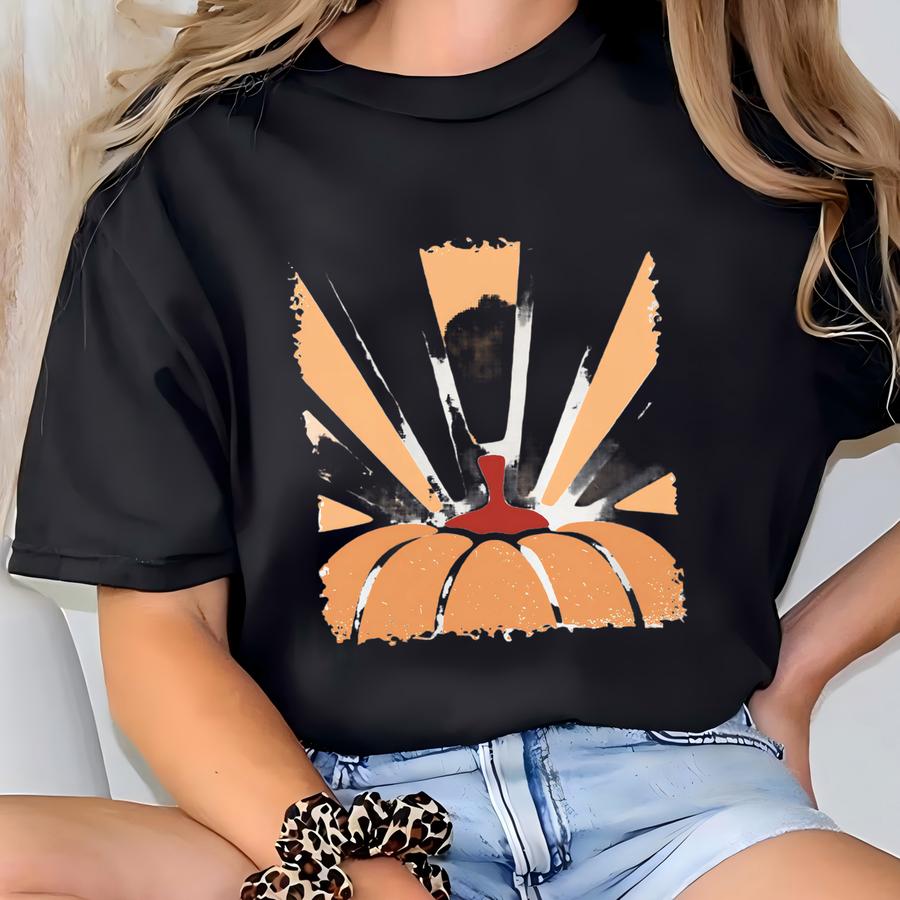 Fall Retro Pumpkin Shirt With Boho Vibes, Fall Teacher Shirt, Pumpkin Patch Shirt For Adults And Kids, Halloween Shirt, Thanksgiving Shirt T-shirt
