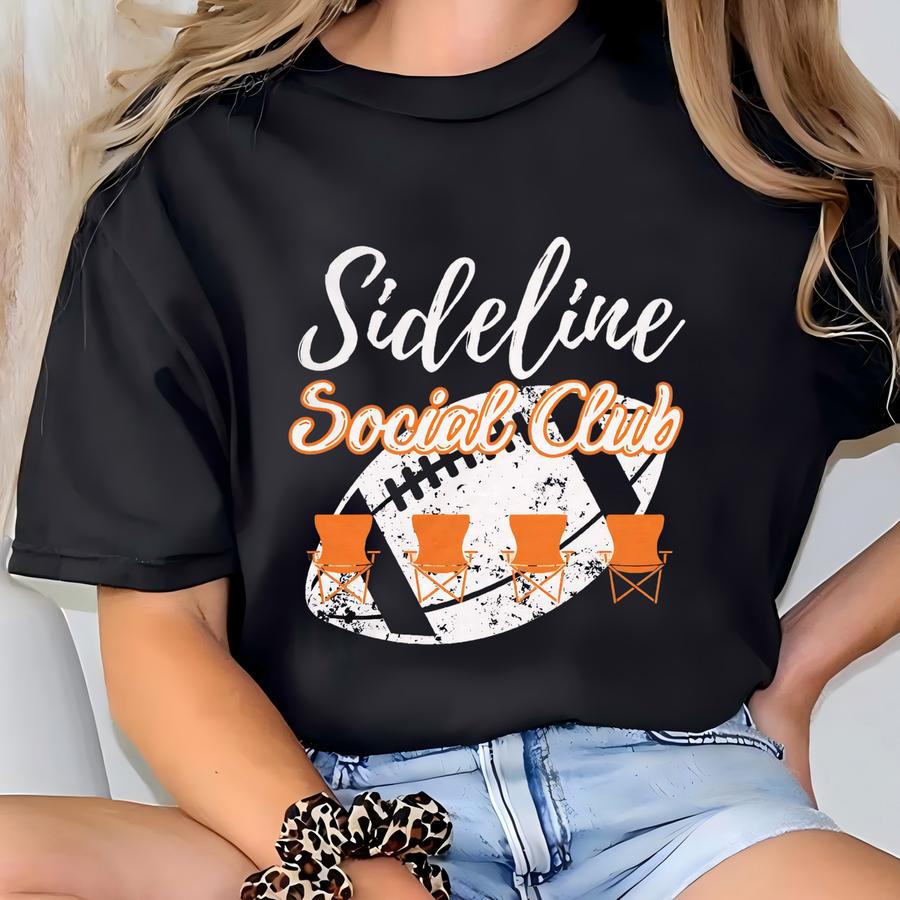 Sideline Social Club- Orange Short Sve V-neck Tee T-shirt