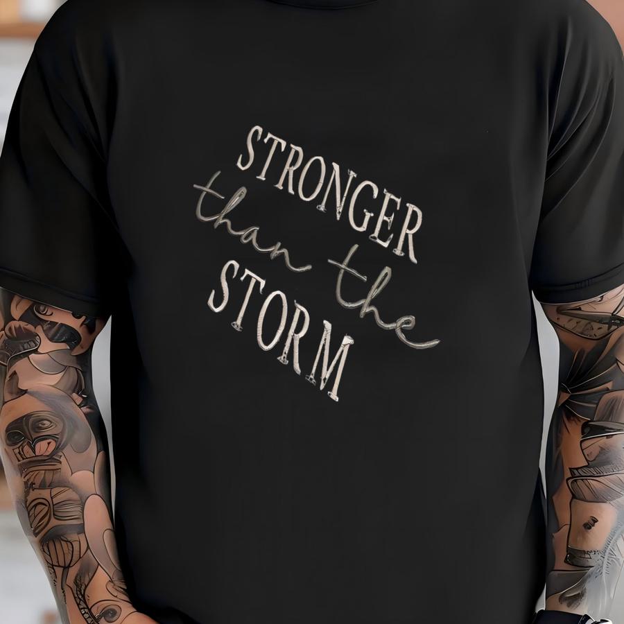 Stronger Than The Storm Sweatshirt: Christian Faith-based Apparel T-shirt