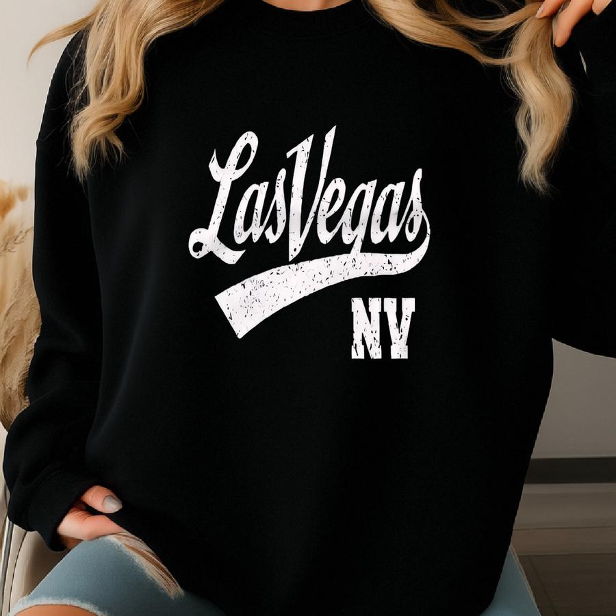 Las Vegas Men's Cotton T-shirt - Nevada Lifestyle Las Vegas Nevada City Script Wht Sweatshirt