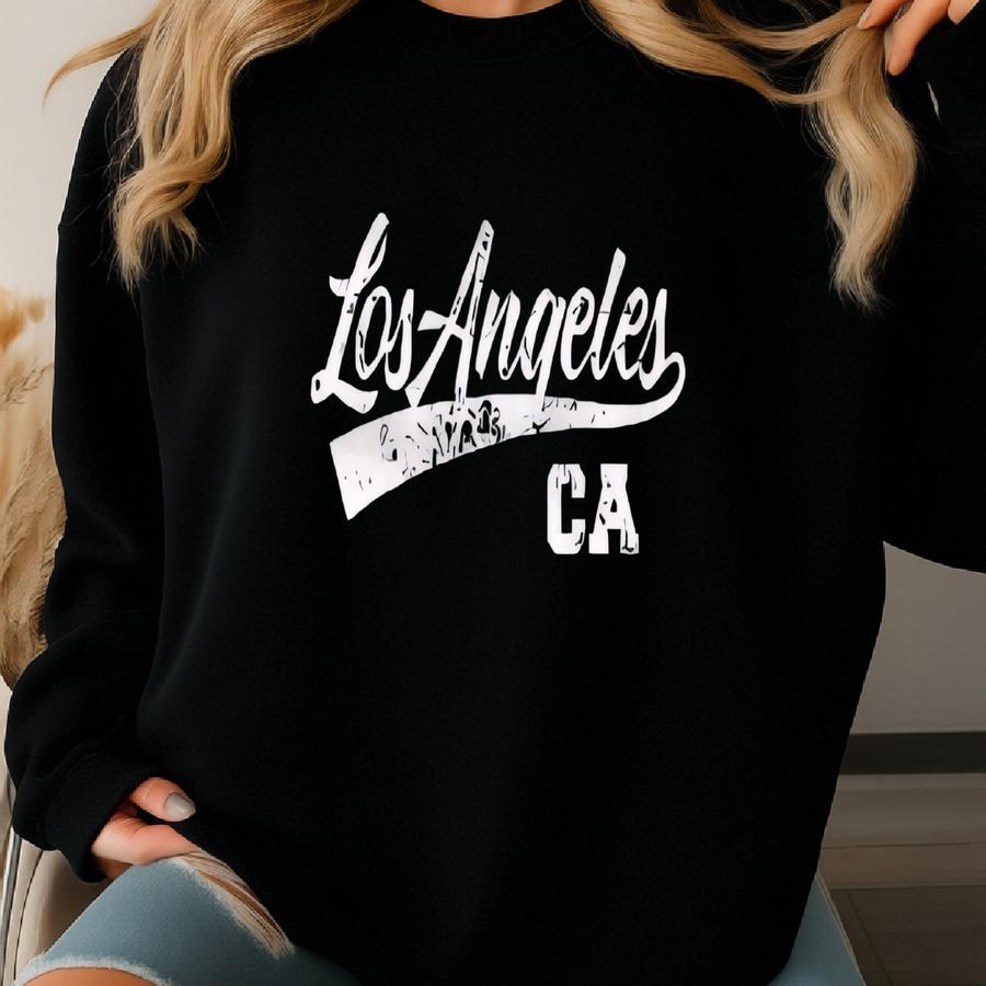 Los Angeles Kids Youth Hoodie - California Lifestyle Los Angeles California City Script Wht Sweatshirt