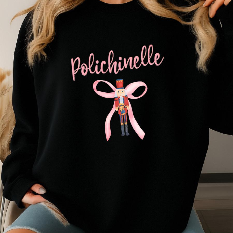Polichinelle Nutcracker Coquette-style Youth Sweatshirt, Kids Custom Nutcracker Ballet Sweater, Girls Christmas Ballet Shirt, Mother Ginger Sweatshirt