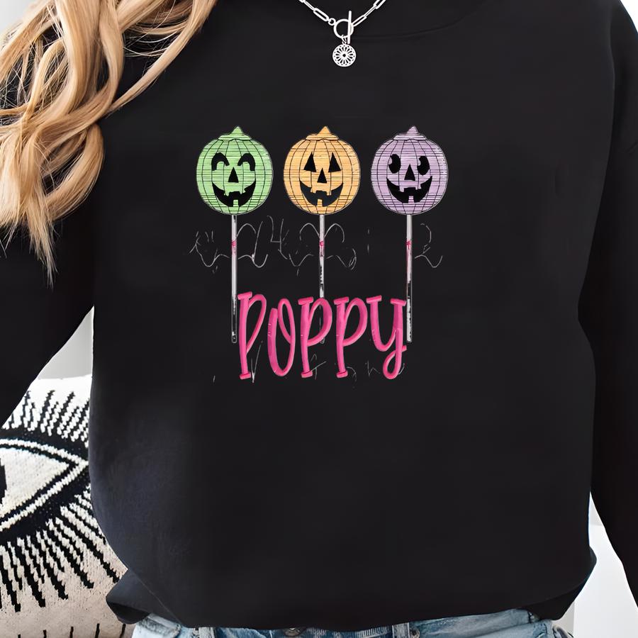 Pumpkin Cake Pops With Bows Top - Girls Halloween Shirt - Jack O Lantern - Personalized Name - Sibling Matching Holiday Shirts Sweatshirt
