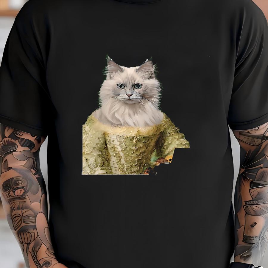 Custom Royal Pet Portrait: King Or Queen Renaissance Art (digital Print) T-shirt