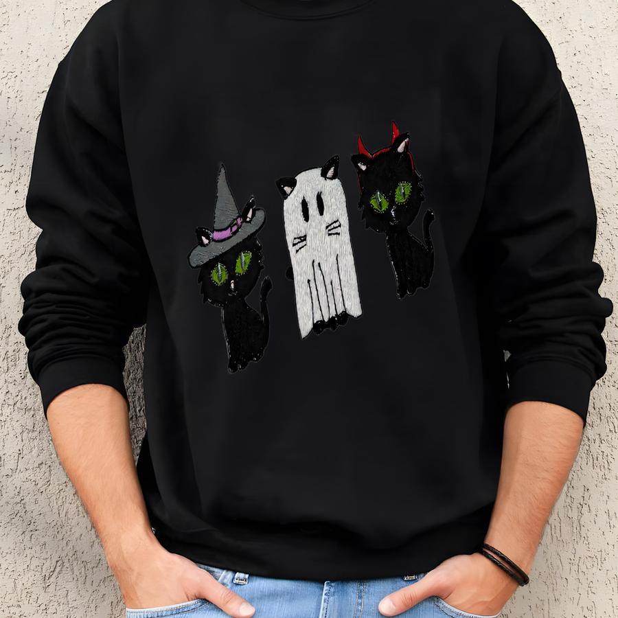 Black Cats Sweatshirt, Fall, Halloween Gift, Autumn, Trick Or Treat, Devil, Witch, Ghost Sweatshirt