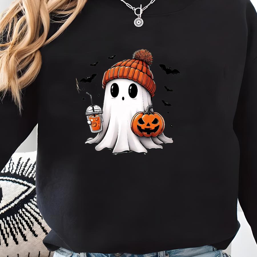 Cute Ghost Sweatshirt, Funny Spooky Hoodie, Halloween Crewneck For Women, Ghost Halloween Sweatshirt, Cozy Spooky Season Hoodie, Boo Sweater Sweatshirt