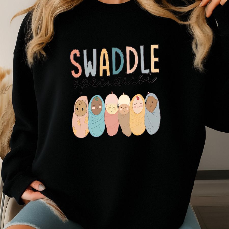 Swaddle Specialist Sweatshirt: Rn Nurse Crewneck Sweatshirt