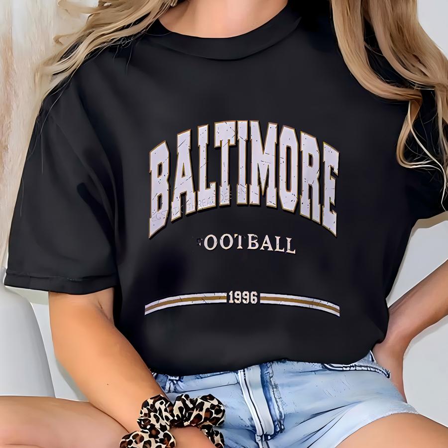 Vintage Baltimore Football Sweatshirt, Distressed Baltimore Football Crewneck, Baltimore Sweatshirt, Baltimore Fan Gift, Women Men T-shirt