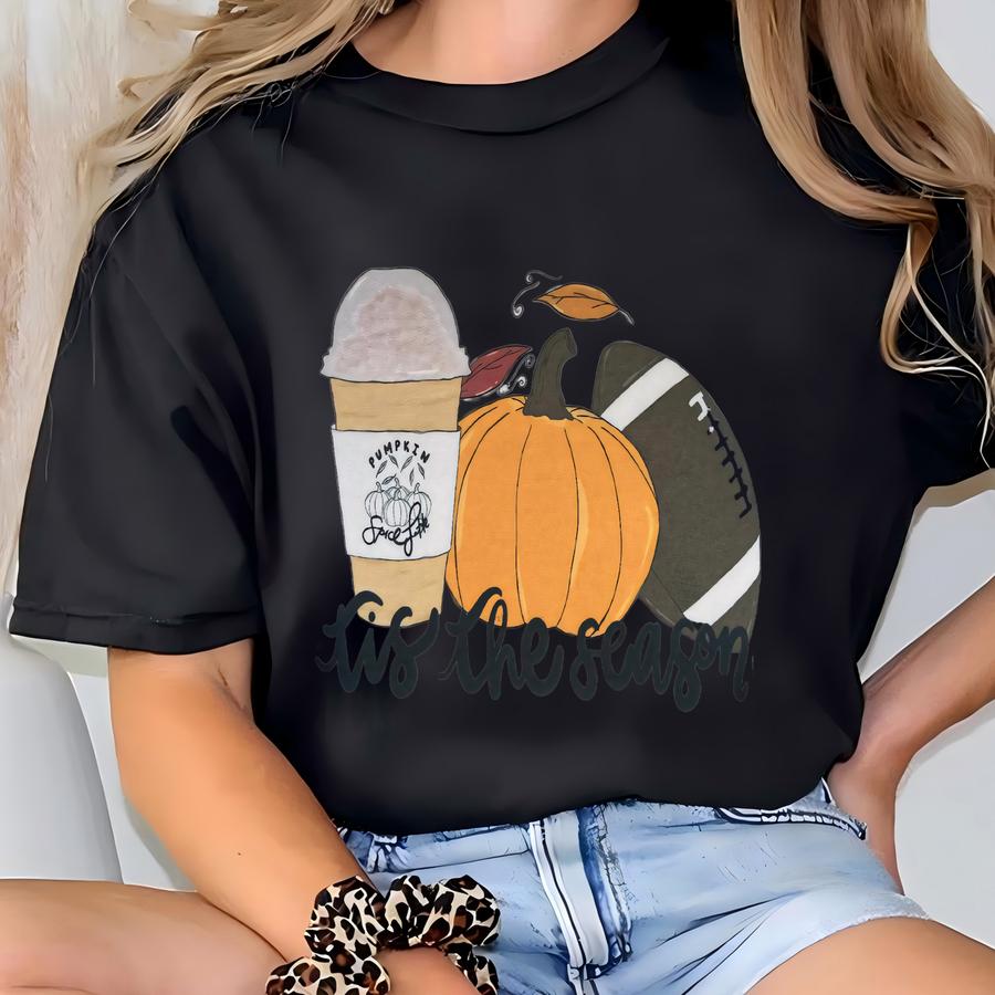 Tis' The Season Fall Crewneck | Fall Sweatshirt, Football Sweater, Psl, Game Day Crew, Cute Halloween Hoodie, Pumpkin Pullover, Spooky Szn T-shirt