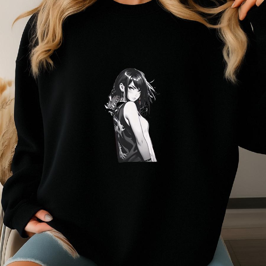 Anime Graffiti Tee - Unisex Adult T-shirt With Urban Street Style Design - Japanese Dragon Art - Graphic Tee Sweatshirt