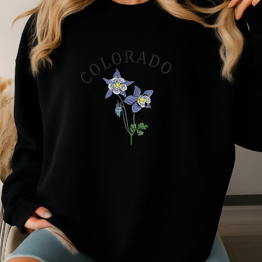 Colorado Blue Columbine State Sweatshirt, Custom Us State Flowers Y Sweatshirt, Colorado Est 1876 Shirt, State Usa. Sweatshirt