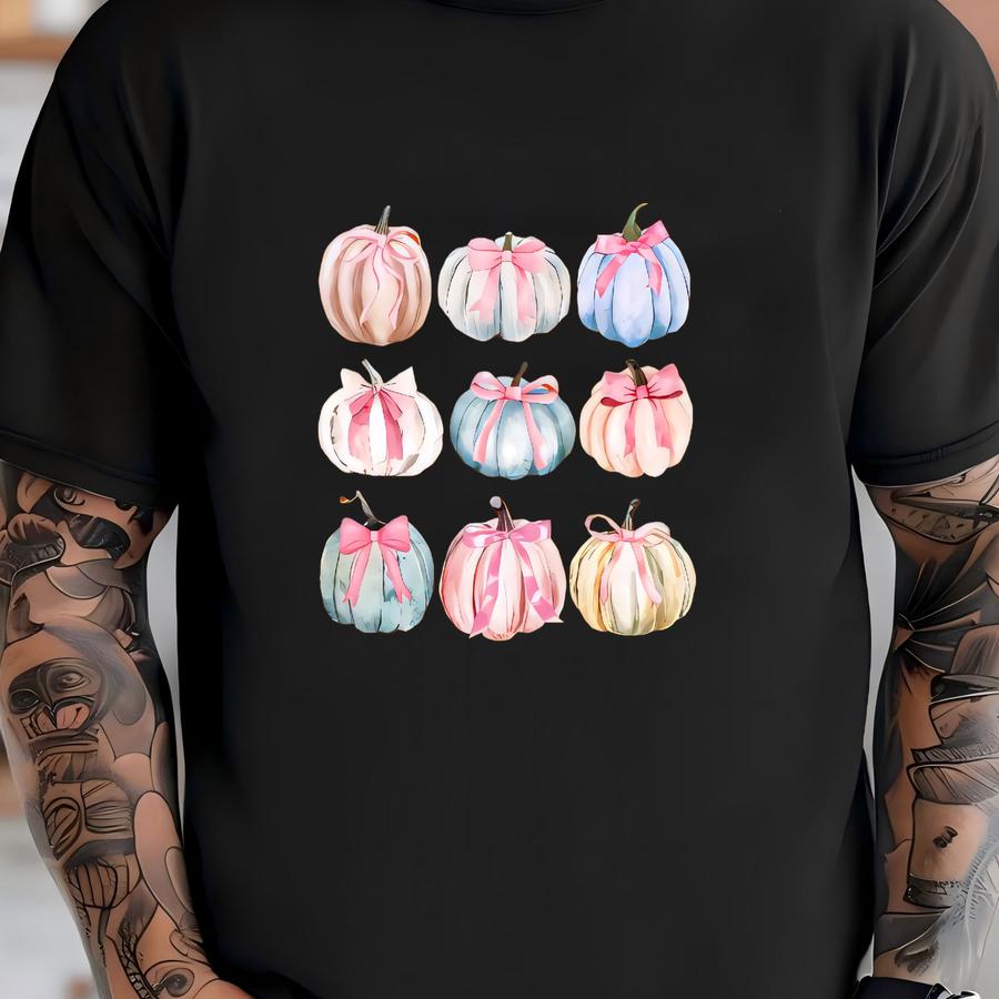 Coquette Pumpkins Baby Outfit, Fall Coquette Bows Baby Clothes, Thanksgiving Bubble Romper, Cute Halloween Baby Bodysuit, Baby Shower Gift T-shirt