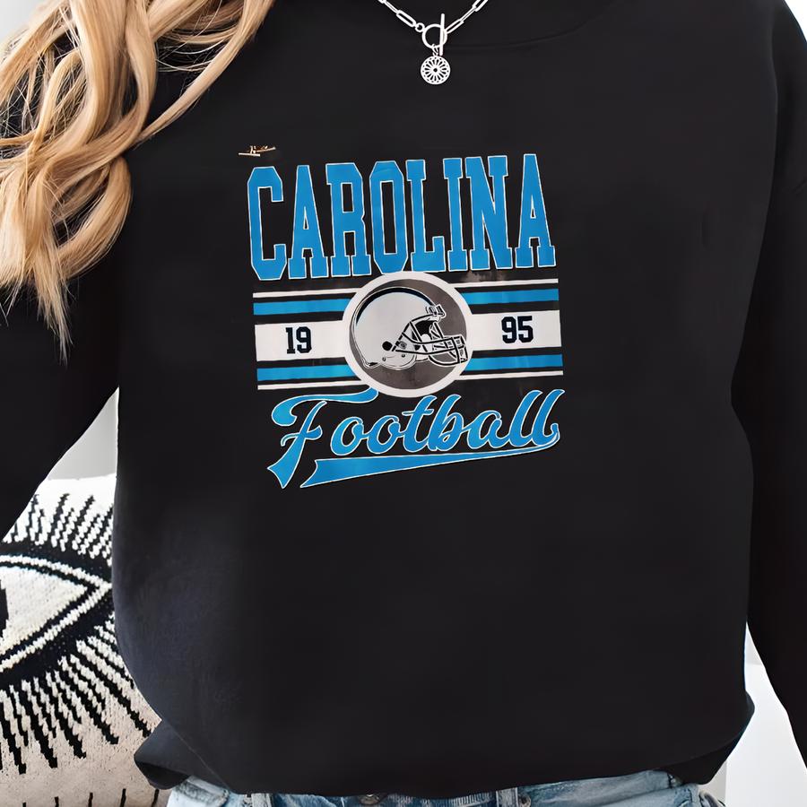 Carolina Vintage Style Football T-shirt, Panther T-shirt,carolina Football Crewneck, Carolina Football T-shirt Fre13 Sweatshirt