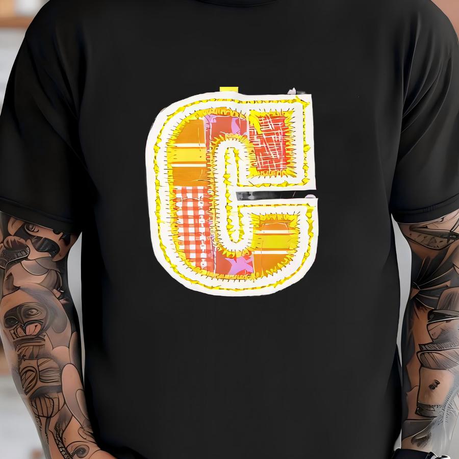 Three Inch Letter Keychain - Patchwork Collage - Fabric - Vinyl Backing - Keychain - Ornament - Gift - Single Letter - Key Ring T-shirt