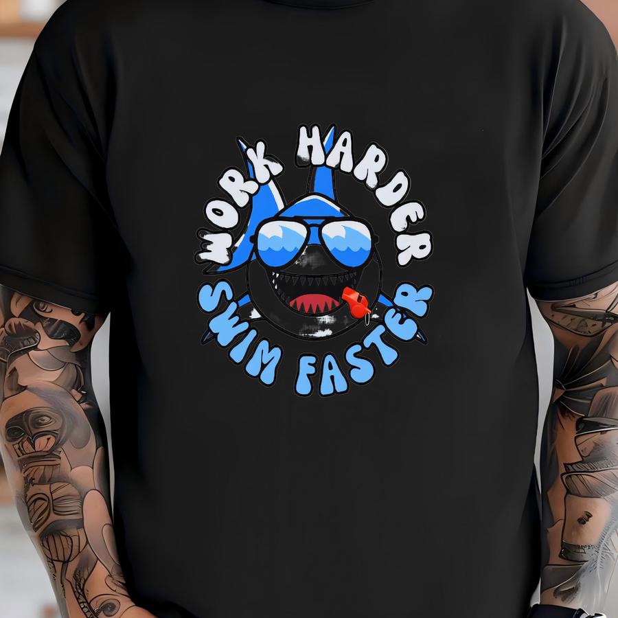 Work Harder Swim Faster Shirt, Personalized Swim Gift, , Swim Gift, Swim Instructor Tee, Custom Swim Teacher Shirt T-shirt