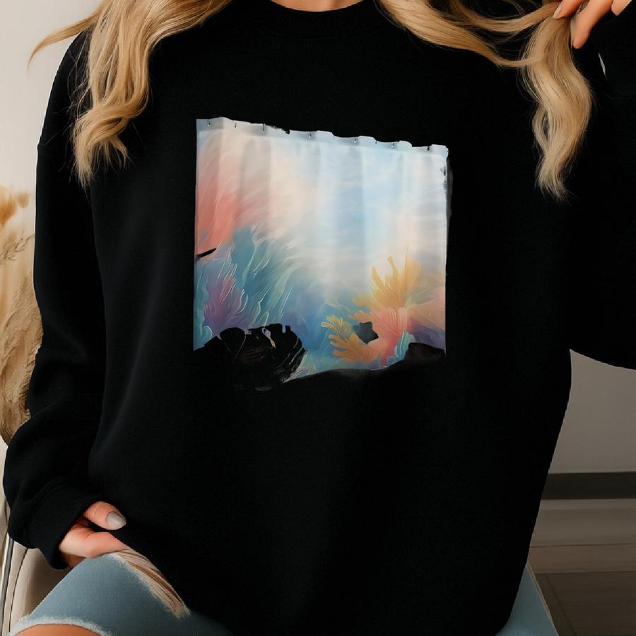 Tropical Underwater Scene Shower Curtain Fabric Bath Curtain 71 X 74 Sweatshirt