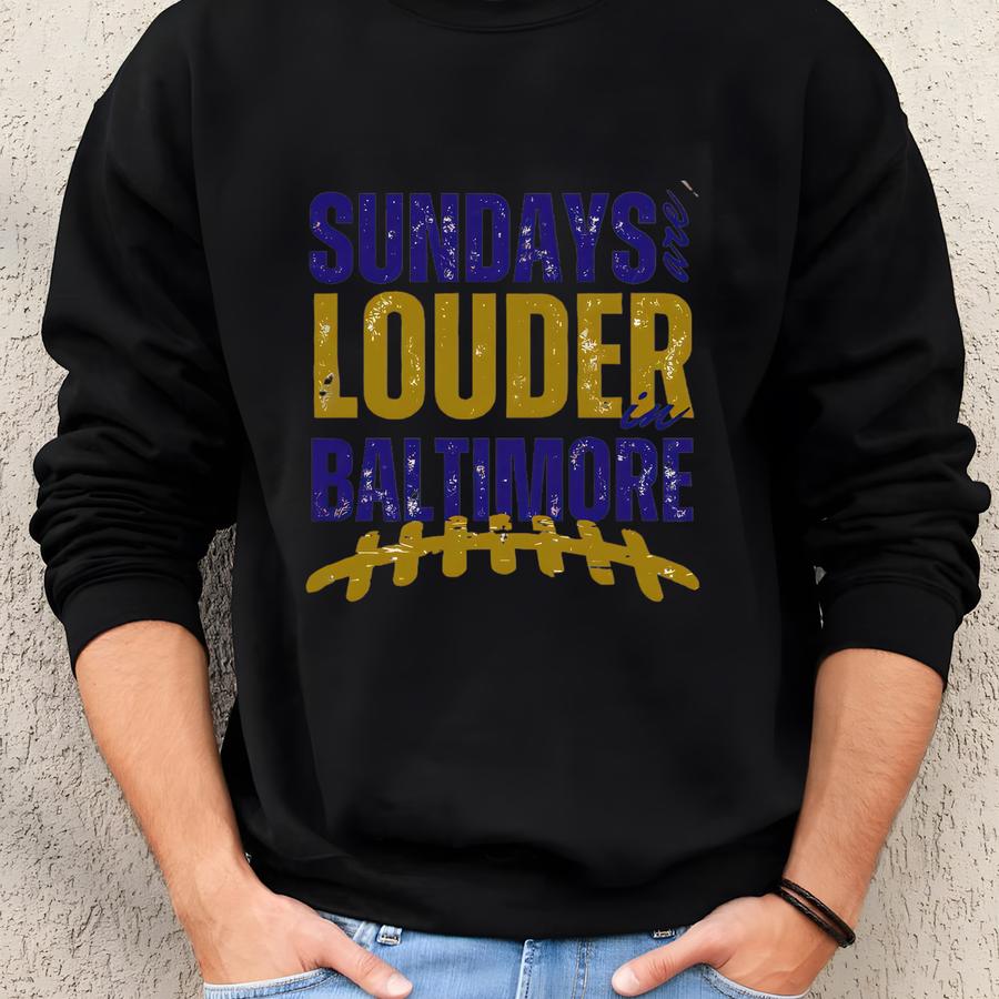Baltimore Football Sweatshirt: Vintage Style Game Day Crewneck Sweatshirt