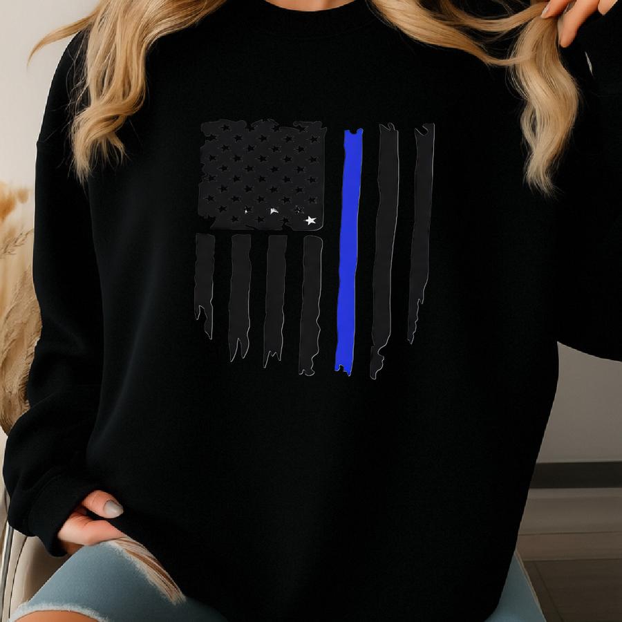Police Wife Sweatshirt, Cop Wife Police Shirt, Police Officer Wife Flag Shirt Thin Blue Line, Christmas Police Family Shirt, Cop Girlfriend Sweatshirt