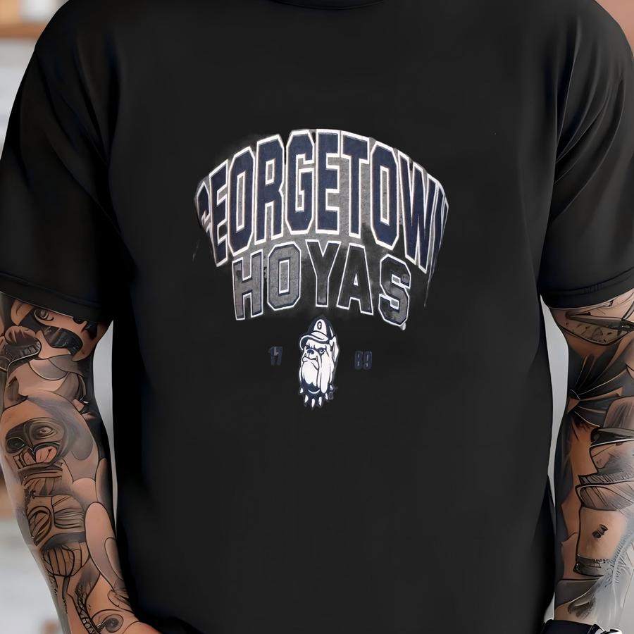 Vintage Gray Jansport Georgetown Hoyas Ncaa Screen 70-30 Hoodie Adult S Nice T-shirt