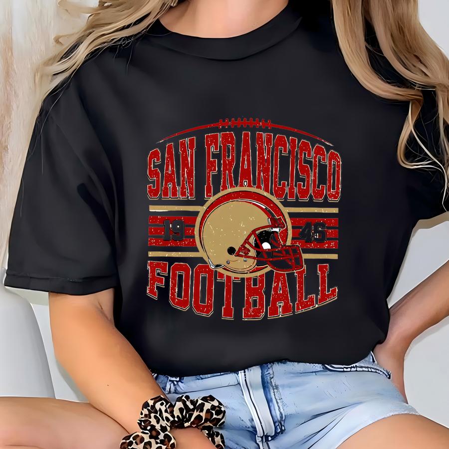 San Francisco Football Vintage 90s Style Sweatshirt, San Francisco Super Bowl Champions Shirt, Sunday Football Shirt, San Francisco Shirt T-shirt