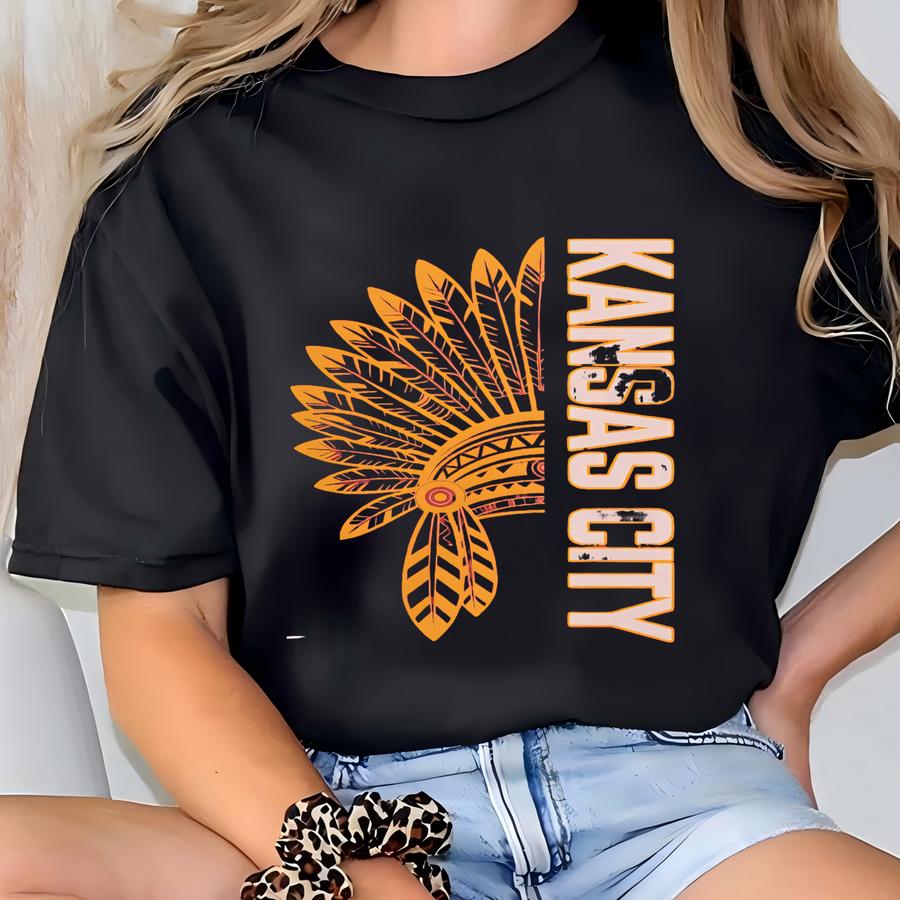 Kansas City Football Shirt, Chief Football Gameday Shirt, Kansas City Football Apparel, Kansas City Sports Fan, Retro Chief Football Gift T-shirt