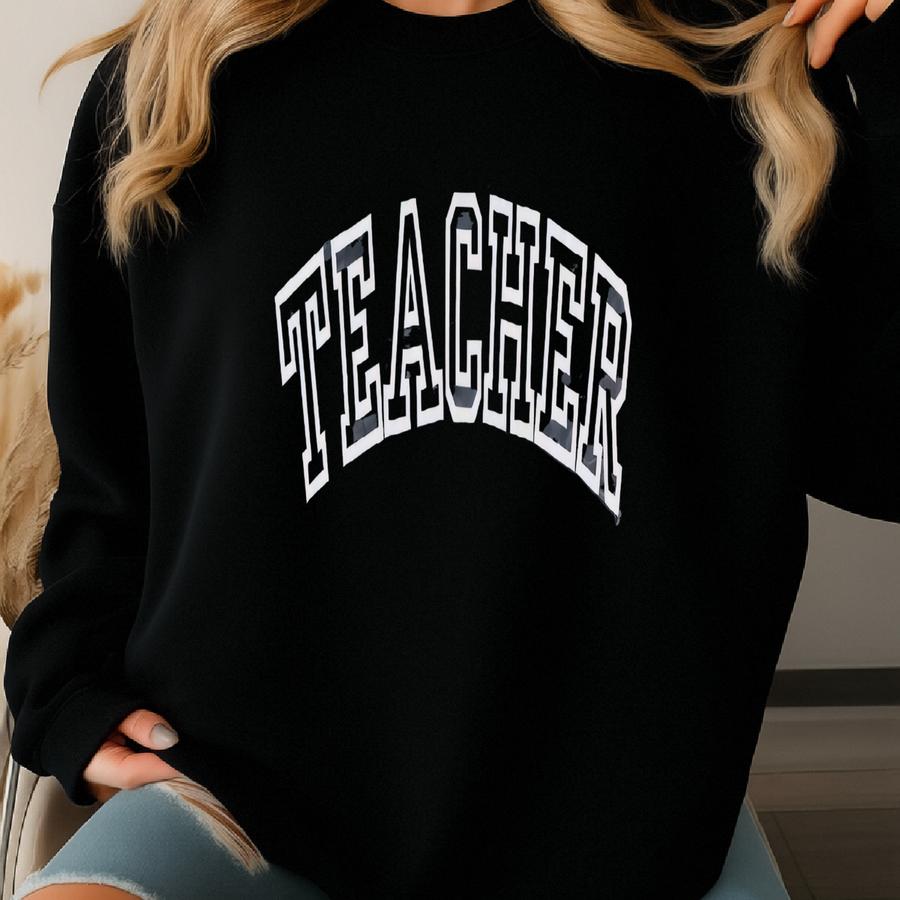 Teacher White Writing Sweatshirt Sweatshirt