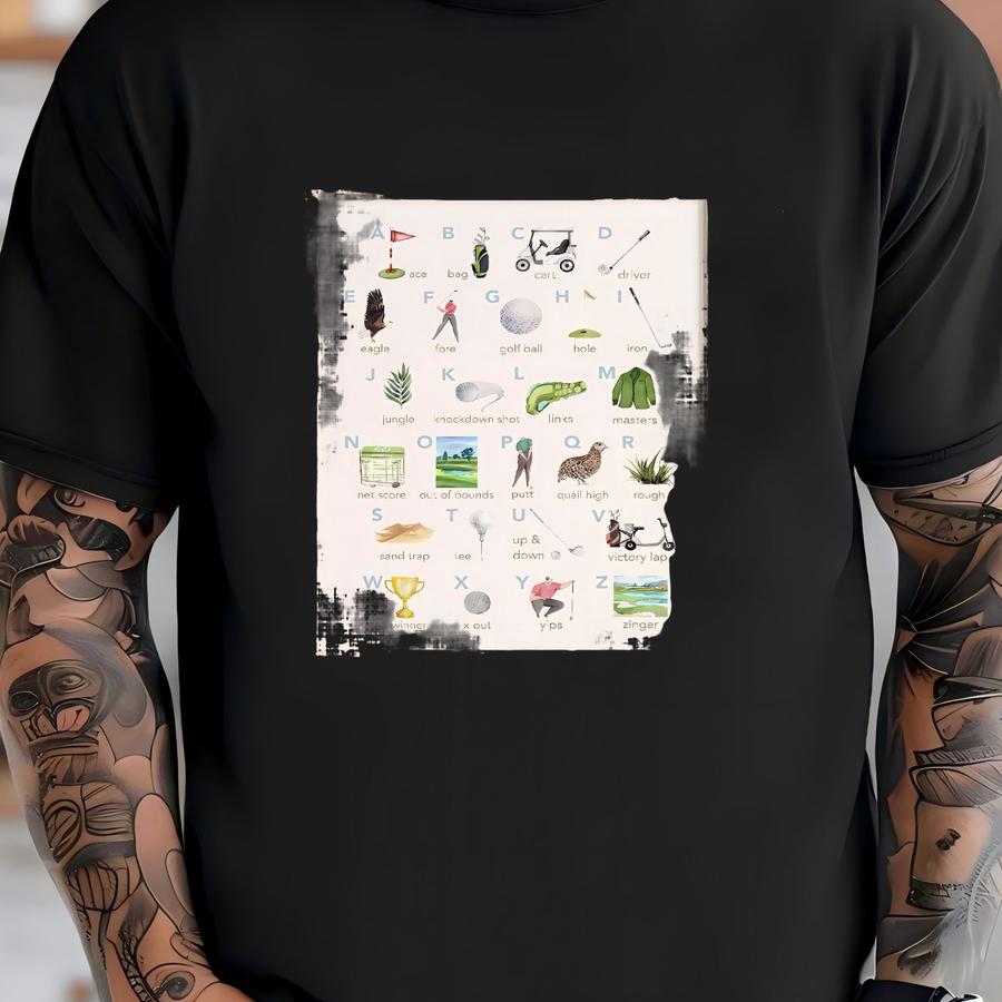 Golf Alphabet Nursery Print, Watercolor Golf Print, Golf Wall Art, Golf Gift, Golf Nursery, Abcs Print, Boys Room, Kids Room, Nursery Art T-shirt