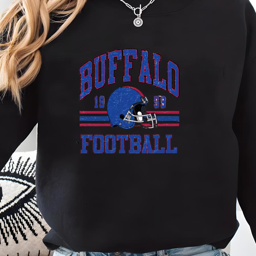 Retro Buffalo Football Sweatshirt,buffalo Football Shirt, Sun Day Football,buffalo Football Shirt, Game Day, Vintage Buffalo Football Shirt. Sweatshirt