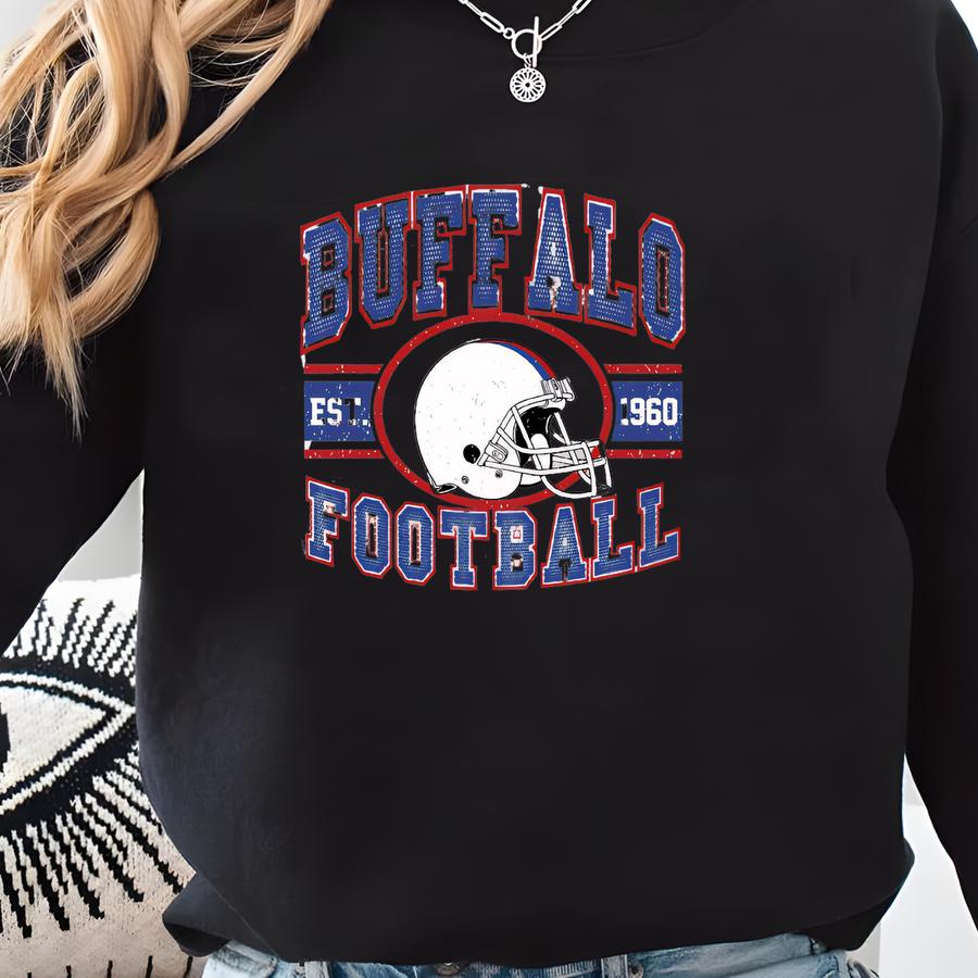 Retro Buffalo Football Sweatshirt, Sun Day Football,buffalo Football Gift, Game Day, Vintage Buffalo Football Shirt, Buffalo Football Shirt Sweatshirt