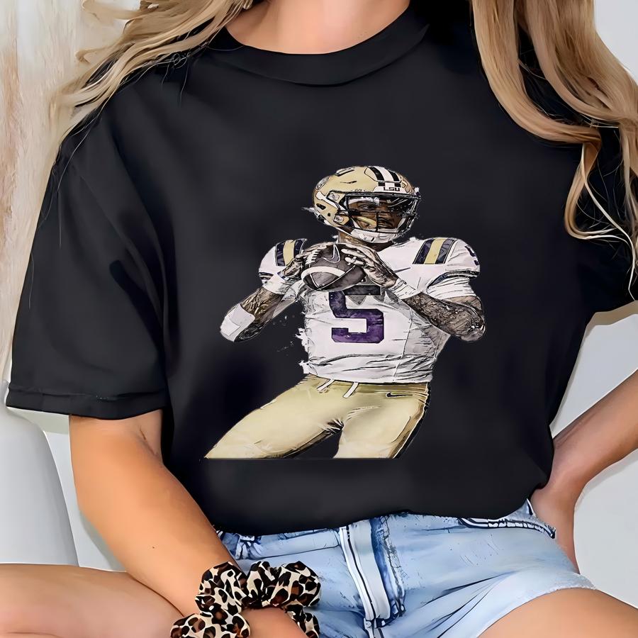 Jayden Daniels Poster Arizona State Sun Devils Wall Art Print College Football Sports Canvas Canvas Print Football Poster Home Decorh142 T-shirt