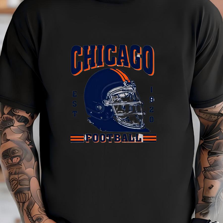 Retro Chicago Football Est 1920 Sweatshirt, Chicago Football Team Helmet 90s Vintage Hoodie, Football Retro Sweatshirt, For Dad, For Mom T-shirt