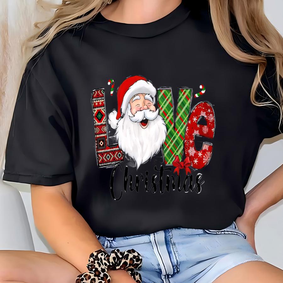 Love Christmas Santa Sweatshirt, Christmas Sweatshirt, Christmas Shirt, Merry Christmas Shirt, Santa Shirt, Christmas Gift, Christmas T-shirt