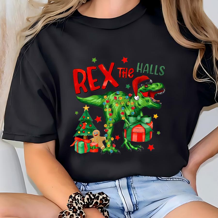 Rex The Halls Sweatshirt, Christmas Sweatshirt, Christmas Shirt, Merry Christmas Shirt, Santa Shirt, Christmas Gift, Christmas T-shirt