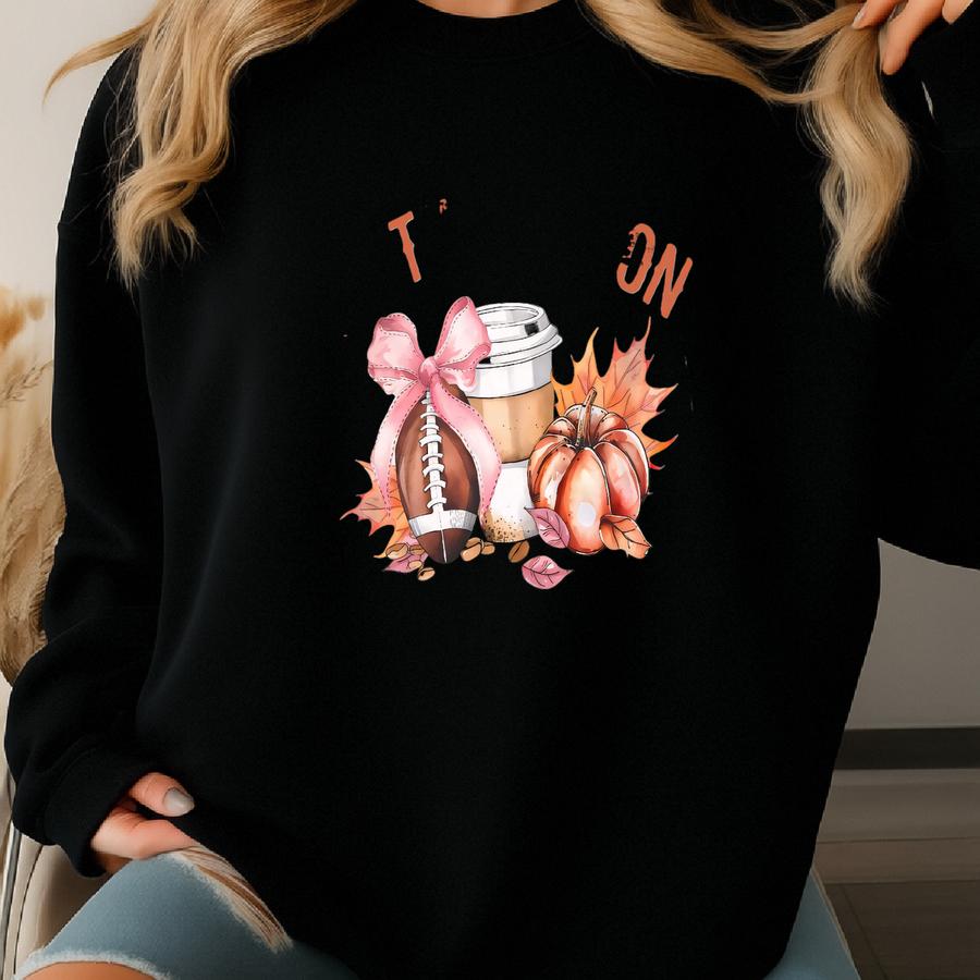 Tis The Season Fall ® Tshirt Fall Coquette Football Coffee Pumpkin Spice Cute Fall Tee Fall Coquette Premium T-shirt Sweatshirt