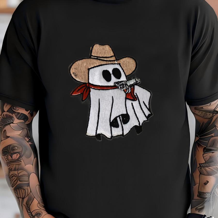 Cowboy Ghost Toddler Sweatshirt: Halloween Fall Crewneck T-shirt