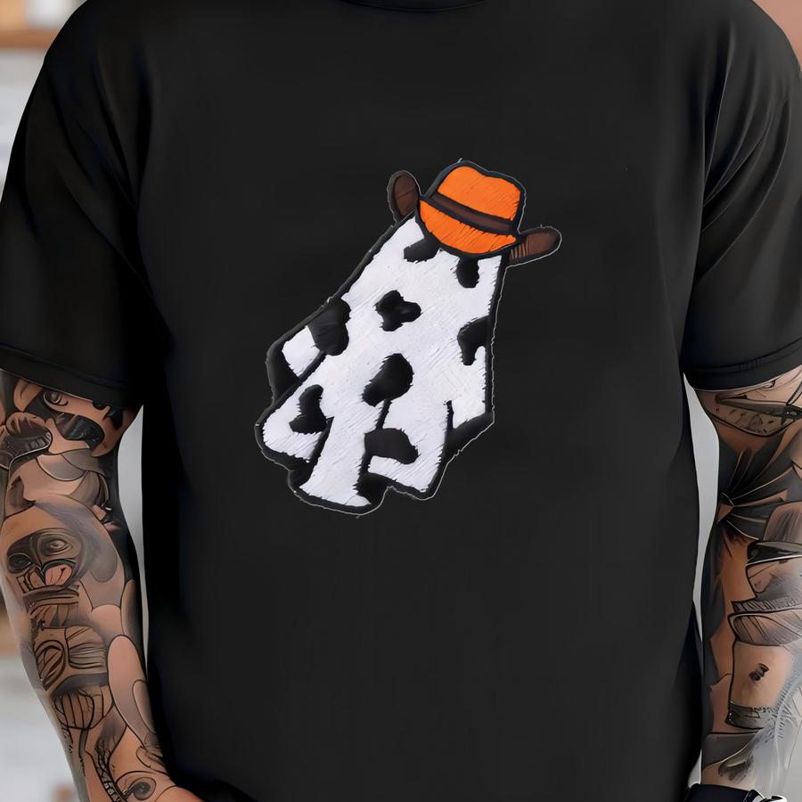 Cow Ghost Sweatshirt: Spooky Halloween Crewneck T-shirt
