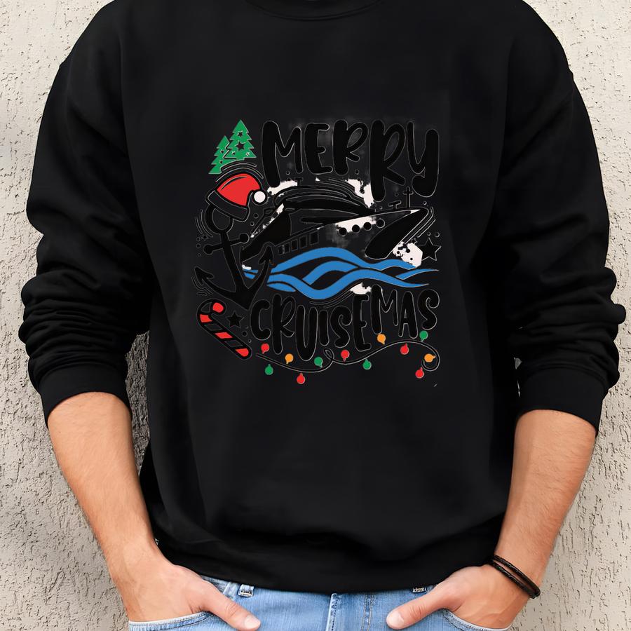 Merry Cruisemas 2025 Sweatshirt, Christmas Cruise Sweatshirt, Family Christmas Cruise Shirt, Christmas Family Vacation Tee Sweatshirt