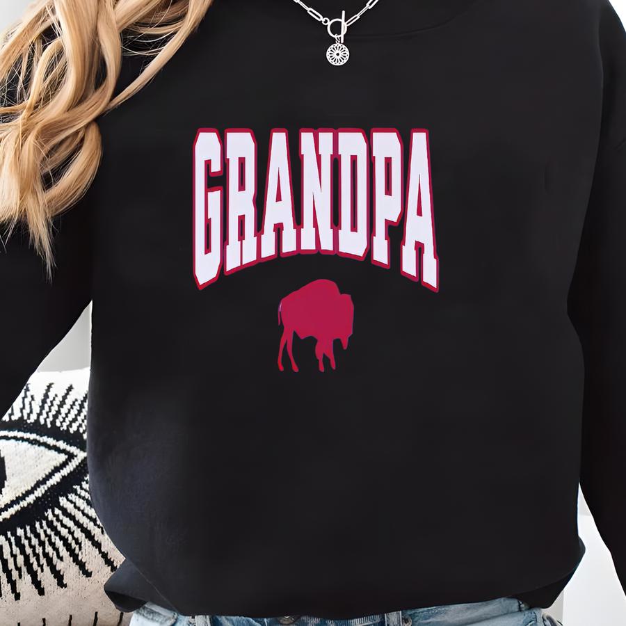 Grandpa Buffalo Football Shirt, Mens Buffalo Fan Shirt, Buf 716 Apparel, Christmas Gift For Papa, Father's Day Present For Grandfather Sweatshirt