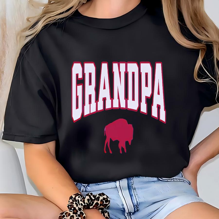 Grandpa Buffalo Football Shirt, Mens Buffalo Fan Shirt, Buf 716 Apparel, Christmas Gift For Papa, Father's Day Present For Grandfather T-shirt