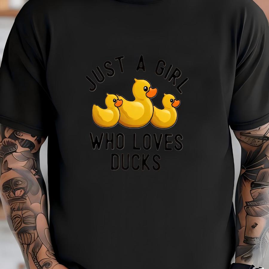 Duck Lover Romper Sweatshirt, Just A Girl Who Loves Ducks Baby Outfit, Cute Duck Baby Gifts, Baby Bubble Romper, Birthday Baby Gift T-shirt