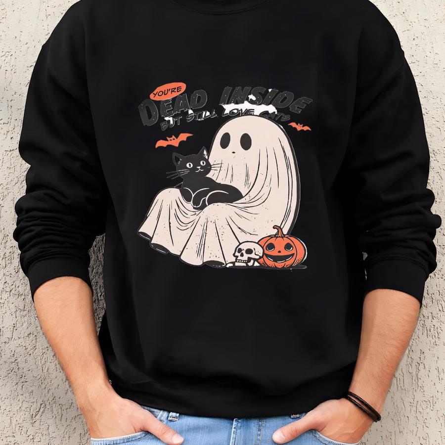 ® Funny Cat Shirt, Cat Halloween Shirt, Black Cat Halloween Shirts, Ghost Shirt Sweatshirt