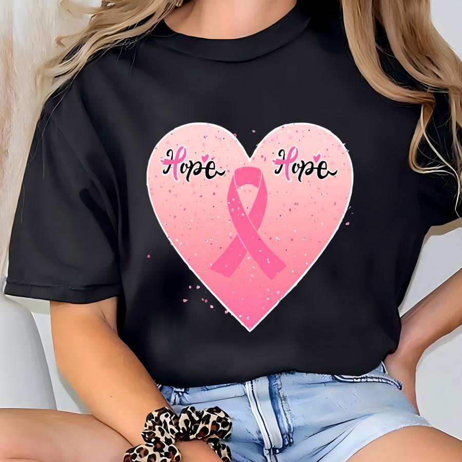 Breast Cancer Awareness Shirt: Pink Ribbon Hope Tee T-shirt