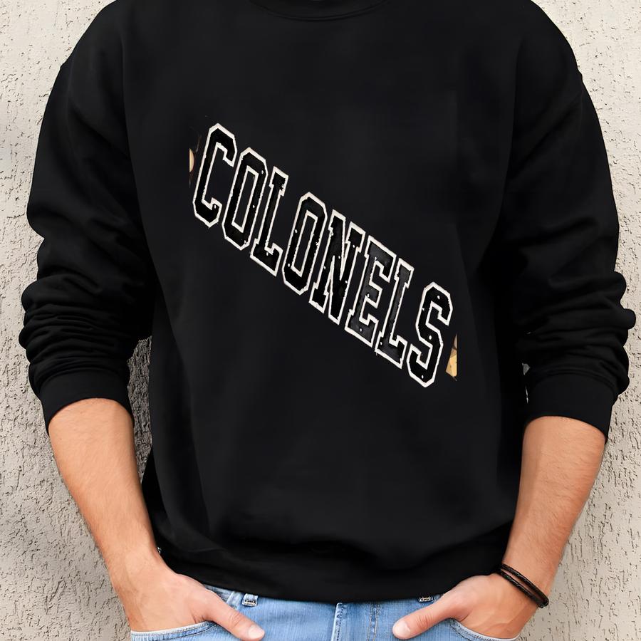 Silver Stud/black Velvet Eku Colonels Tee, Eku, Eastern, Colonels, Girl Gift, Grad Gift, Grad Shirt, College Shirt, College Gift, College Sweatshirt