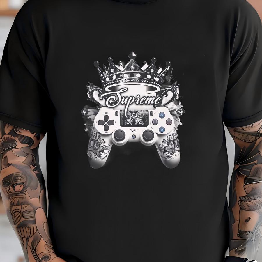 Supreme Gaming Tee - Unisex Adult Hoodie With Crown Emblem For Gamers T-shirt